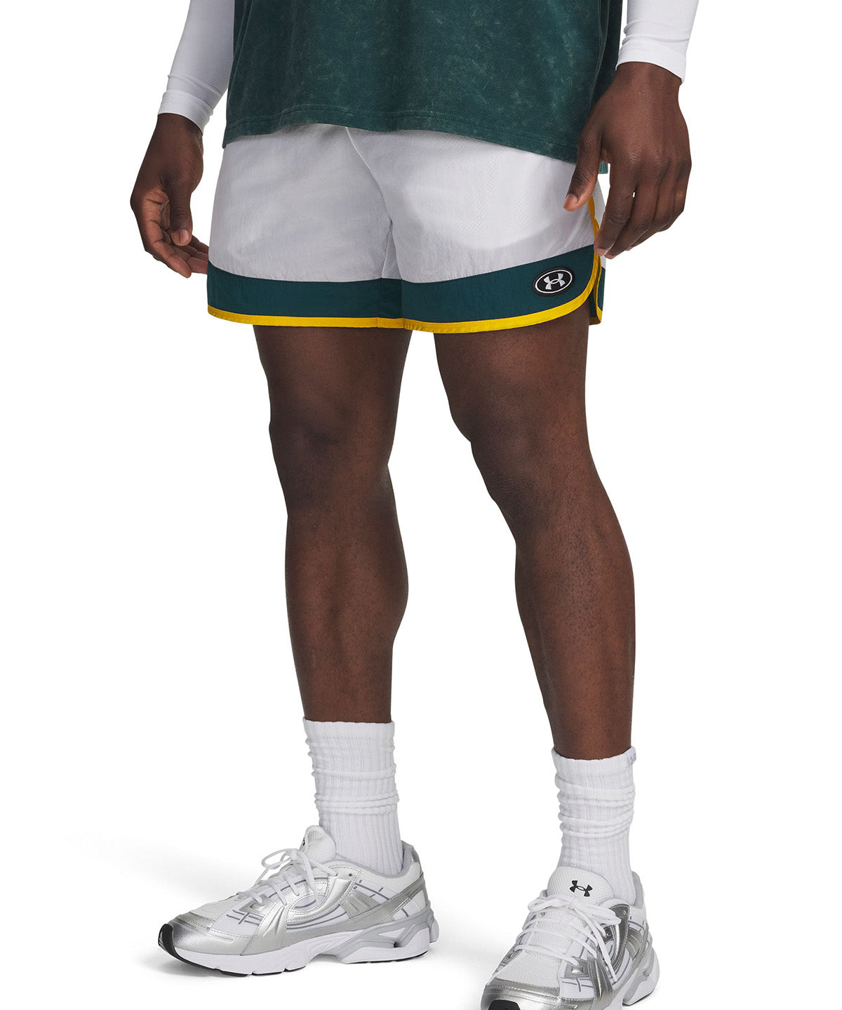 UA Icon Woven Track Short blanco para hombre