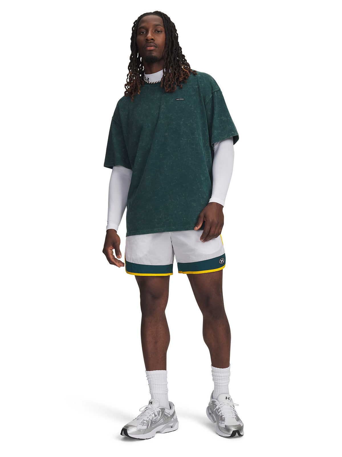 UA Icon Woven Track Short blanco para hombre