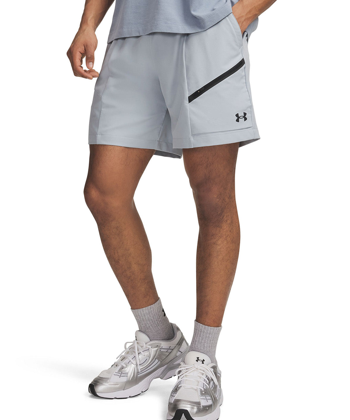 Short UA Unstoppable Woven gris para hombre