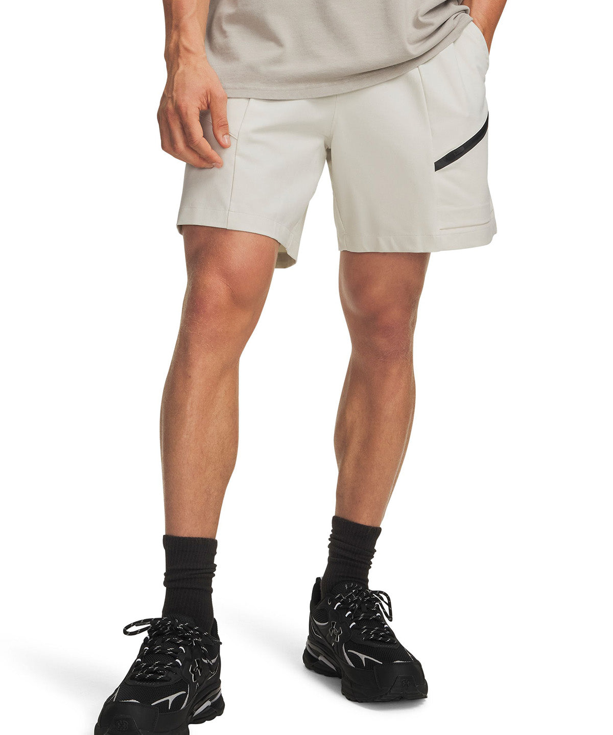Short UA Unstoppable Woven blanco para hombre