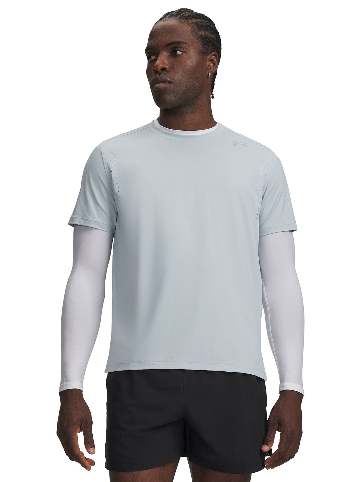 Polera manga corta UA Velociti Pro gris para hombre