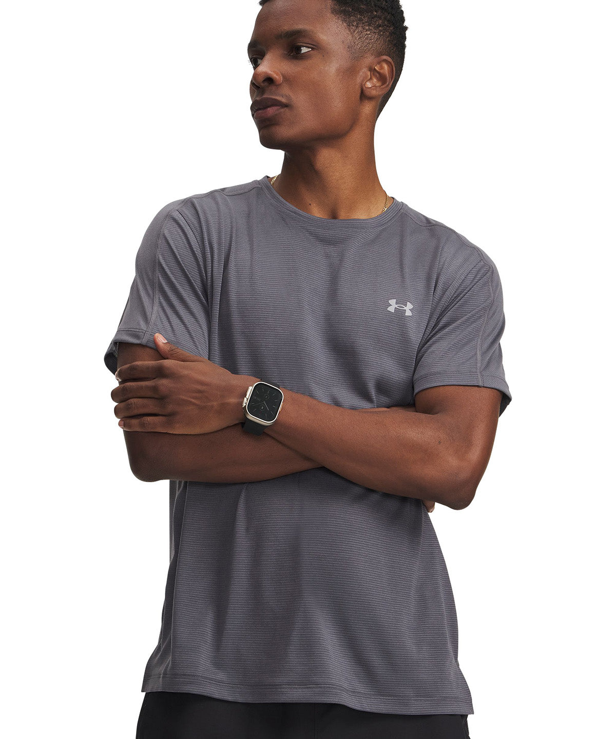 UA Velociti Reflectante SS Polera Manga Corta gris para hombre