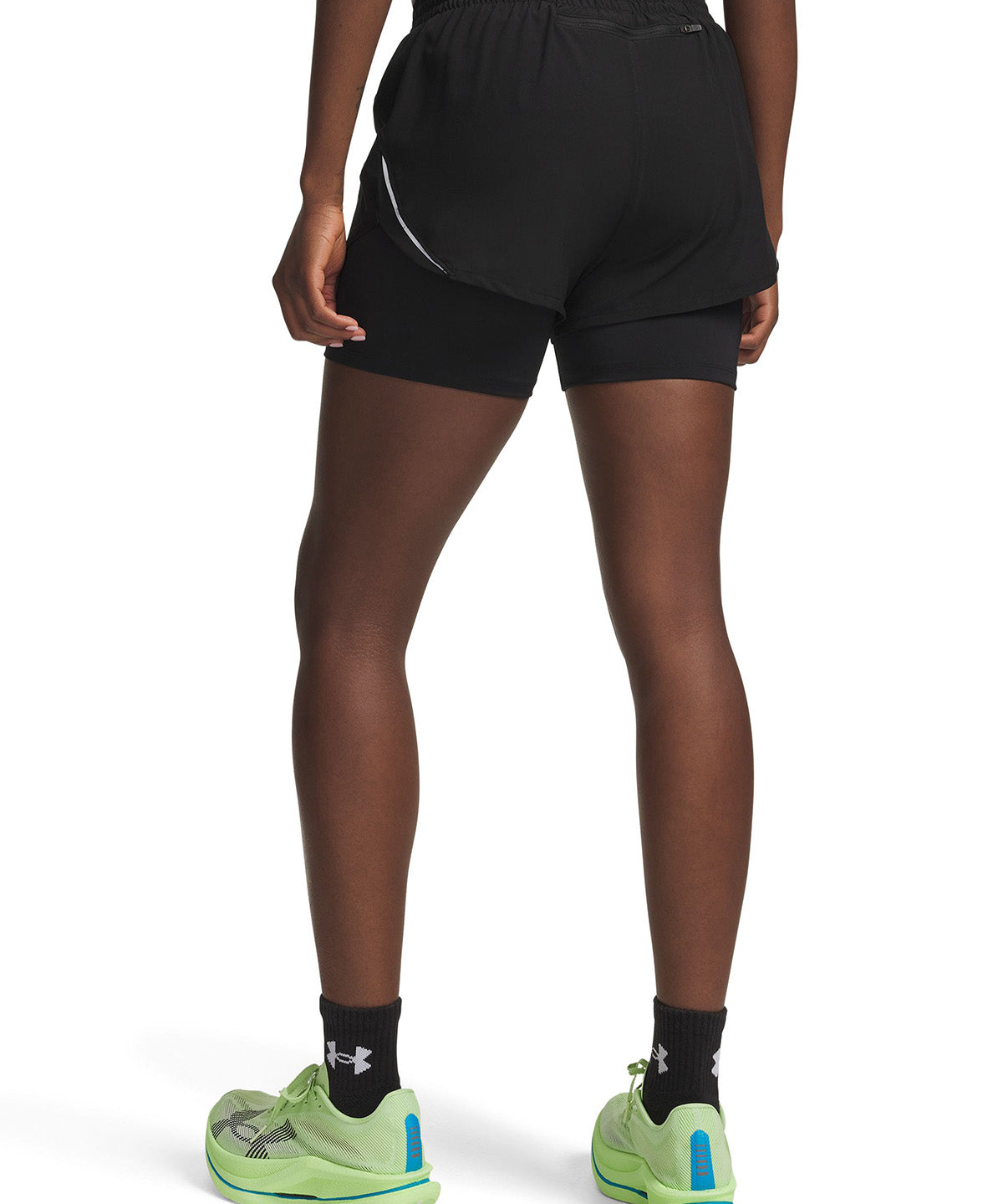 UA Velociti Pro 4" 2 en 1 Short negro para mujer