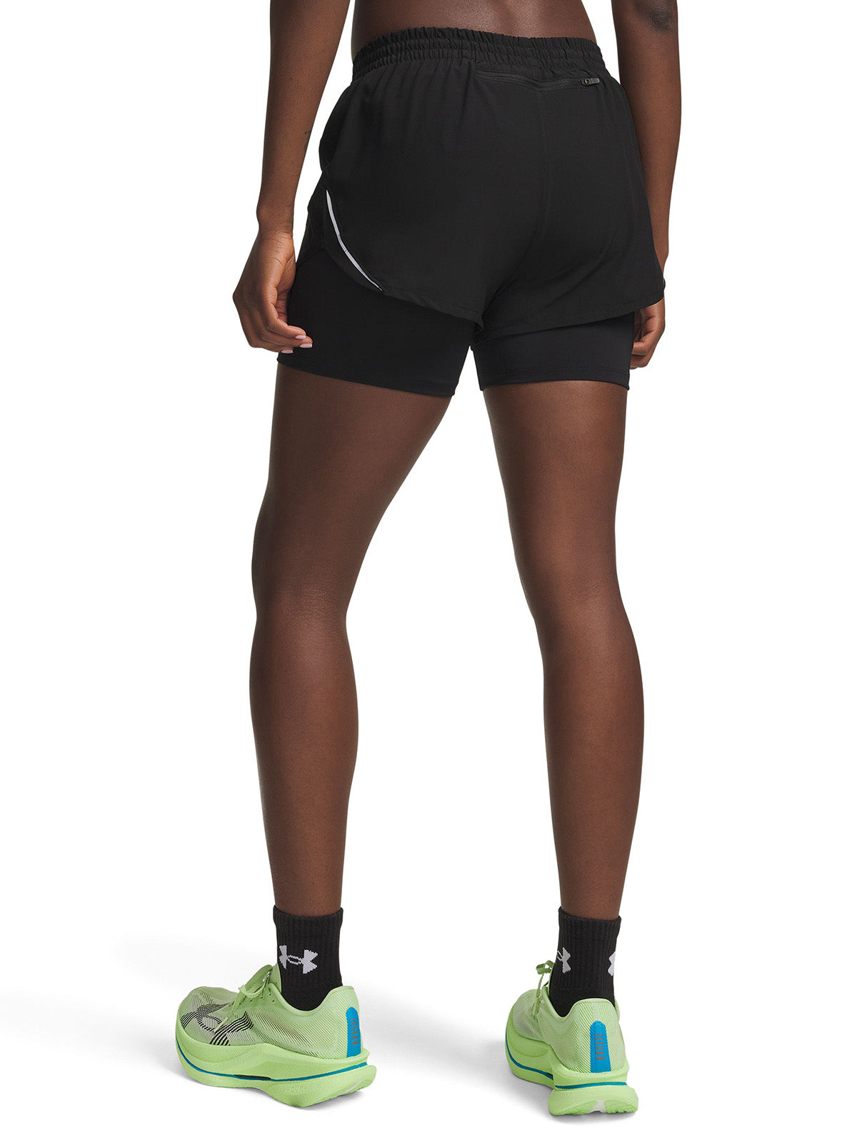 UA Velociti Pro 4" 2 en 1 Short negro para mujer