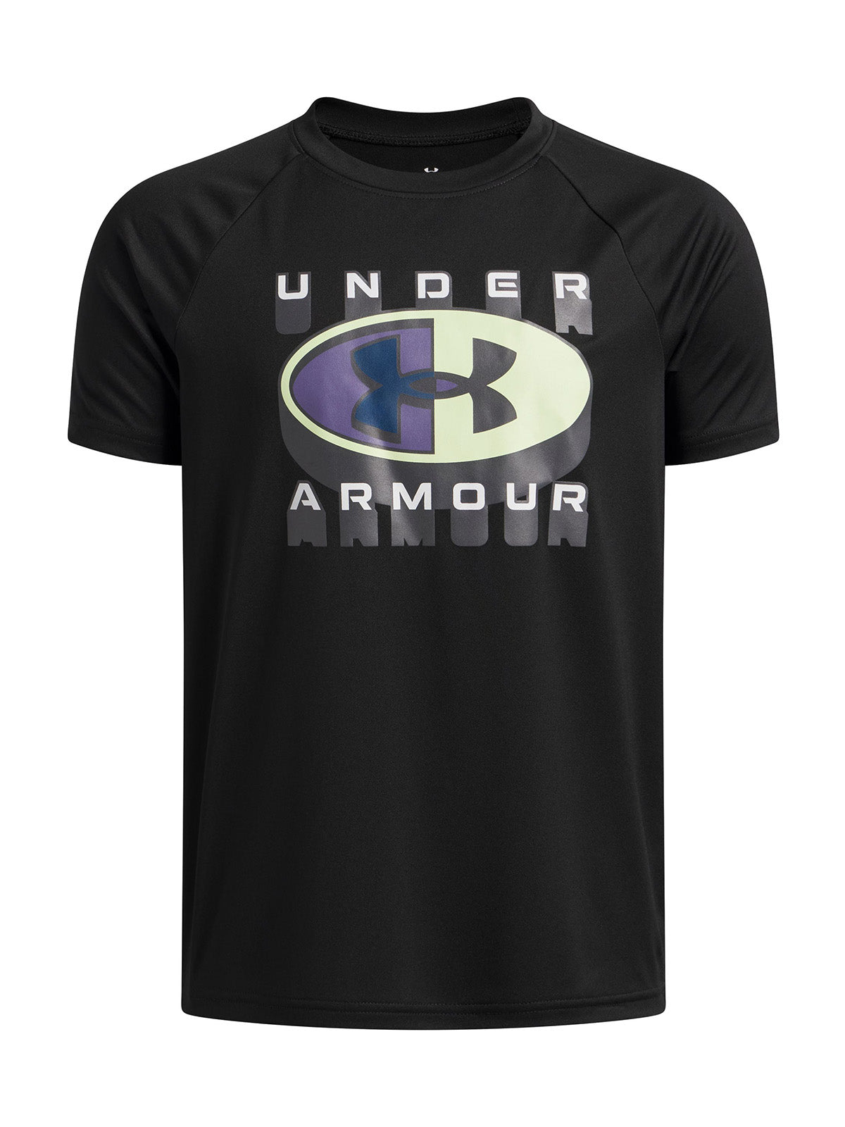 UA B Tech Graphic SS Polera Manga negro para niño