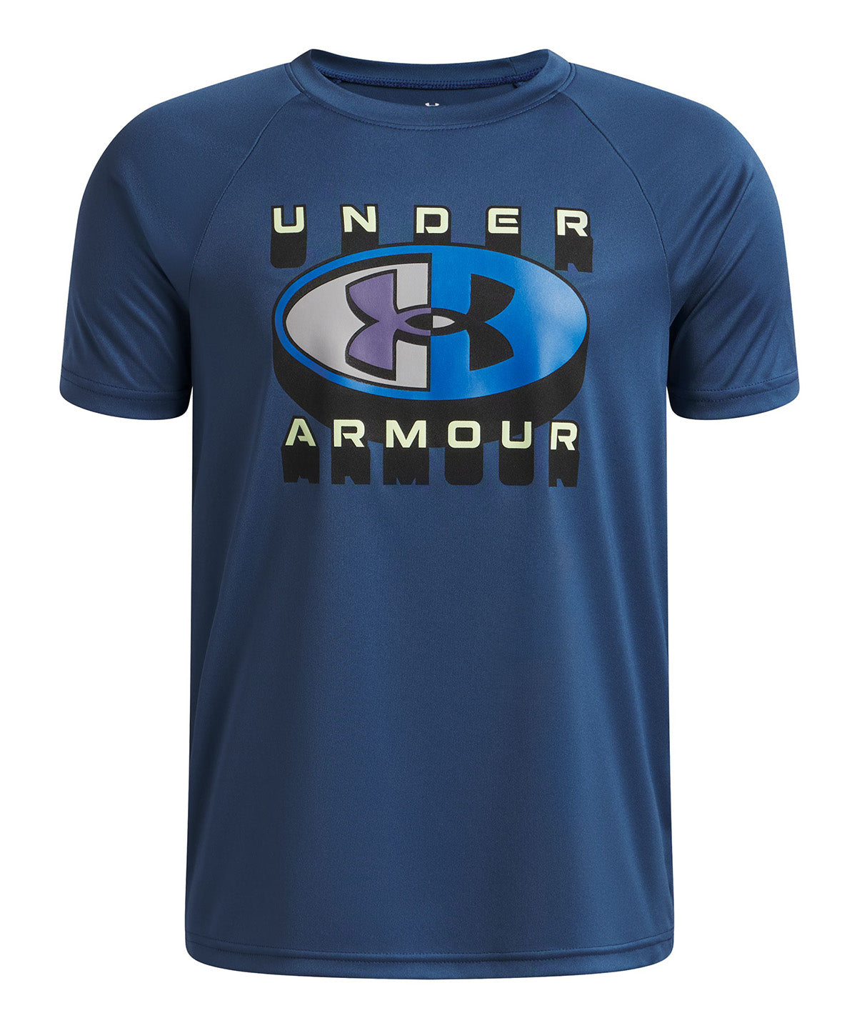 UA B Tech Graphic SS Polera Manga Corta azul para niño