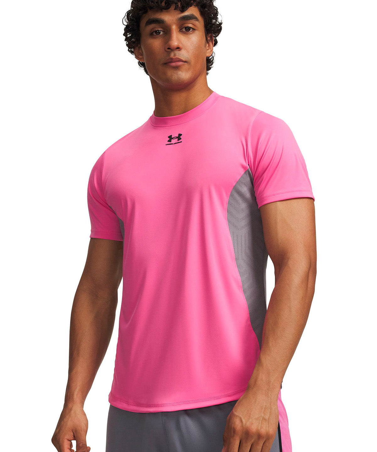 Polera manga corta UA Challenger Pro rosado para hombre