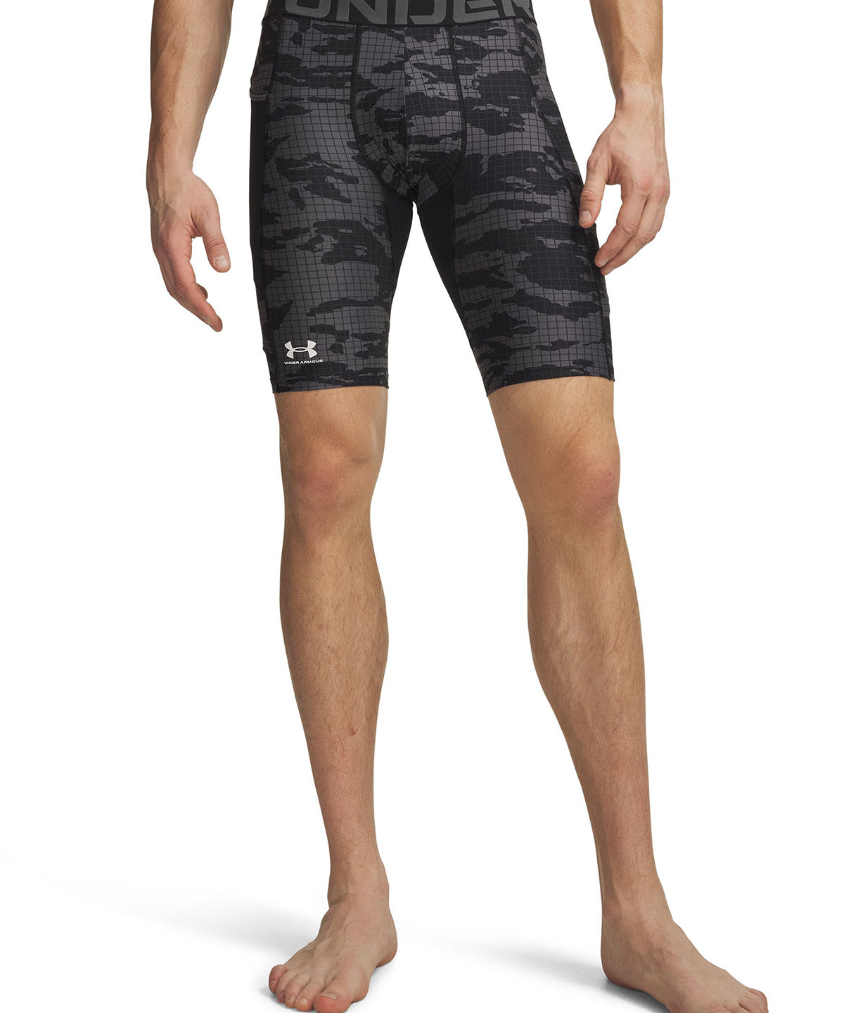 UA HeatGear Printed Primera Capa Inferior negro para hombre