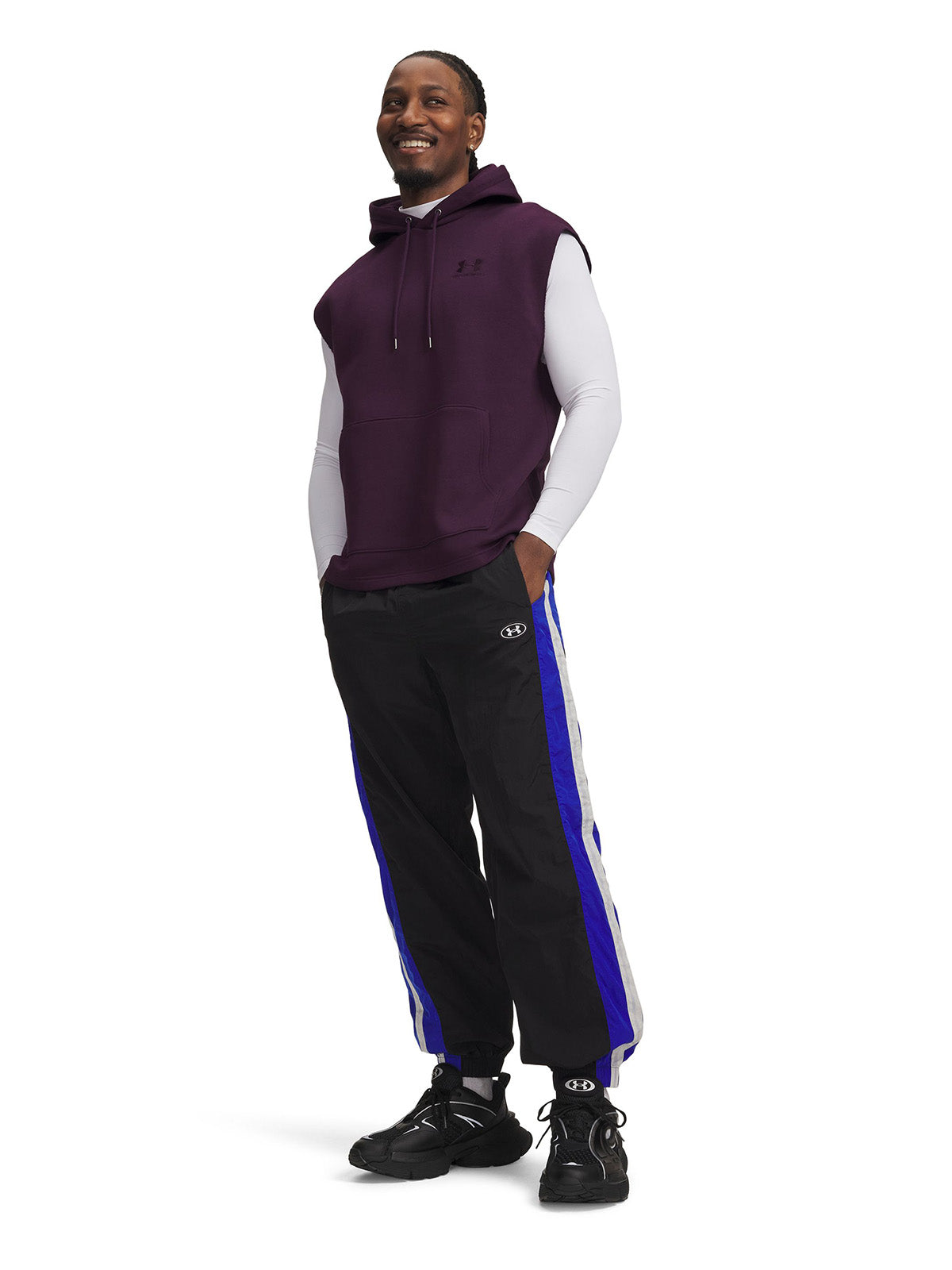 Jogger UA Icon Woven Track negro para hombre