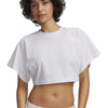UA Cropped Script SS Polera Manga Corta blanco para mujer