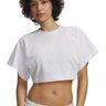 UA Cropped Script SS Polera Manga Corta blanco para mujer