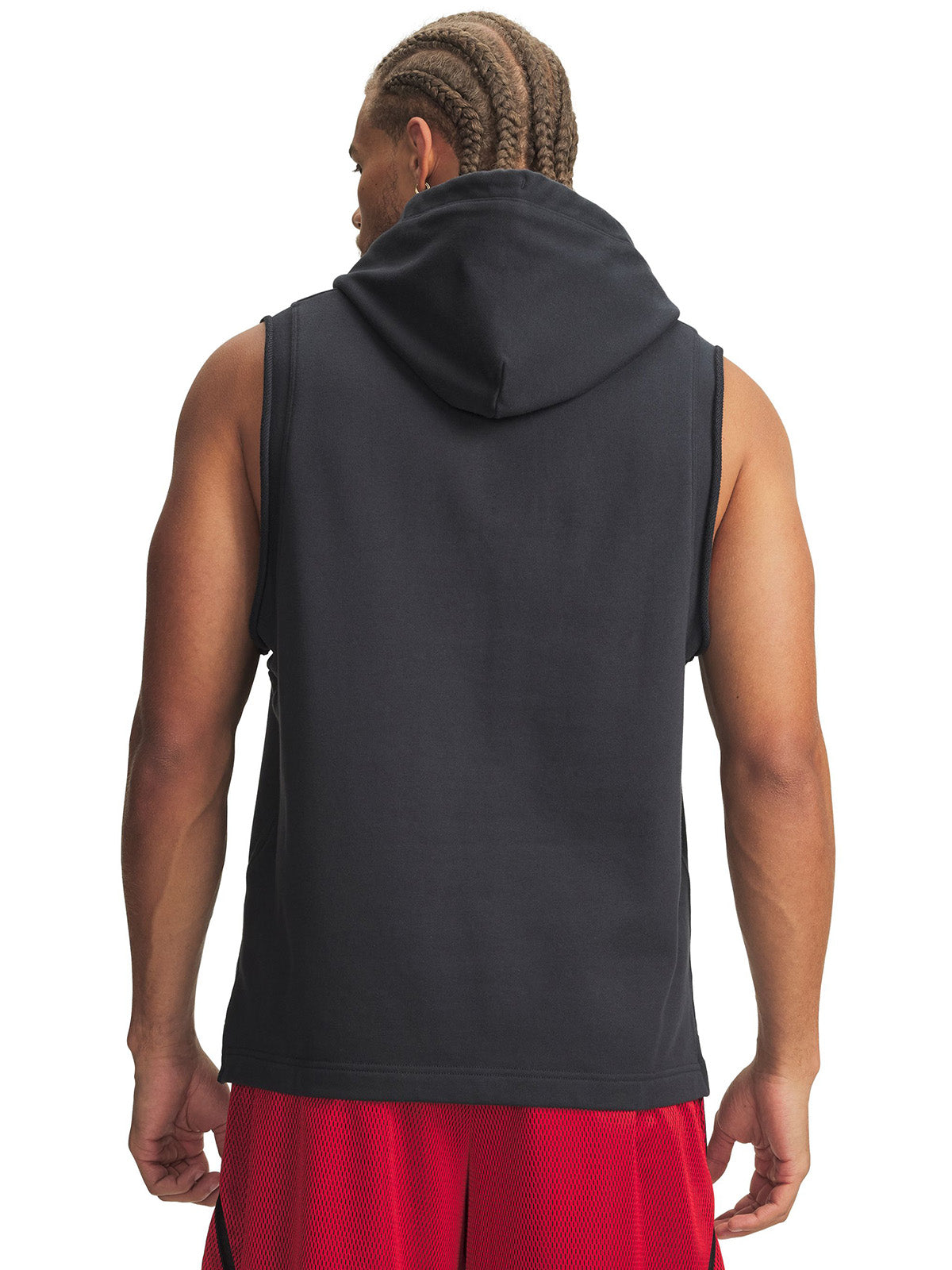 UA Curry Sleeveless Hoodie Poleron Sin Mangas gris para hombre