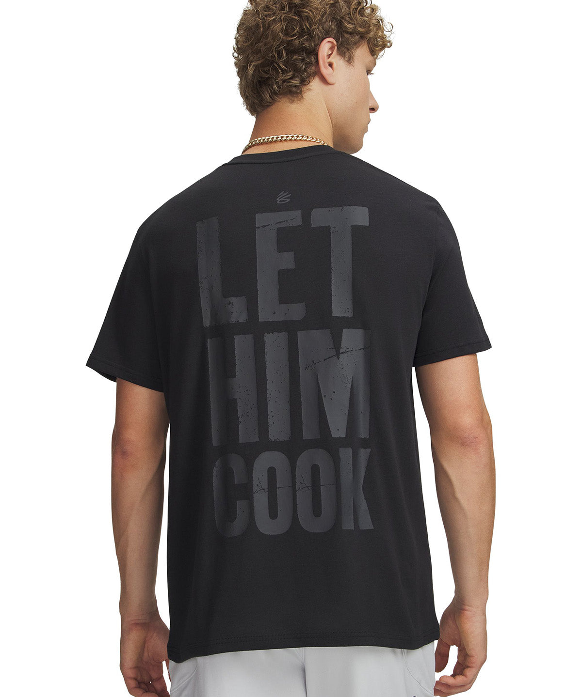 UA Curry Let Him Cook Polera Manga Corta negra para hombre