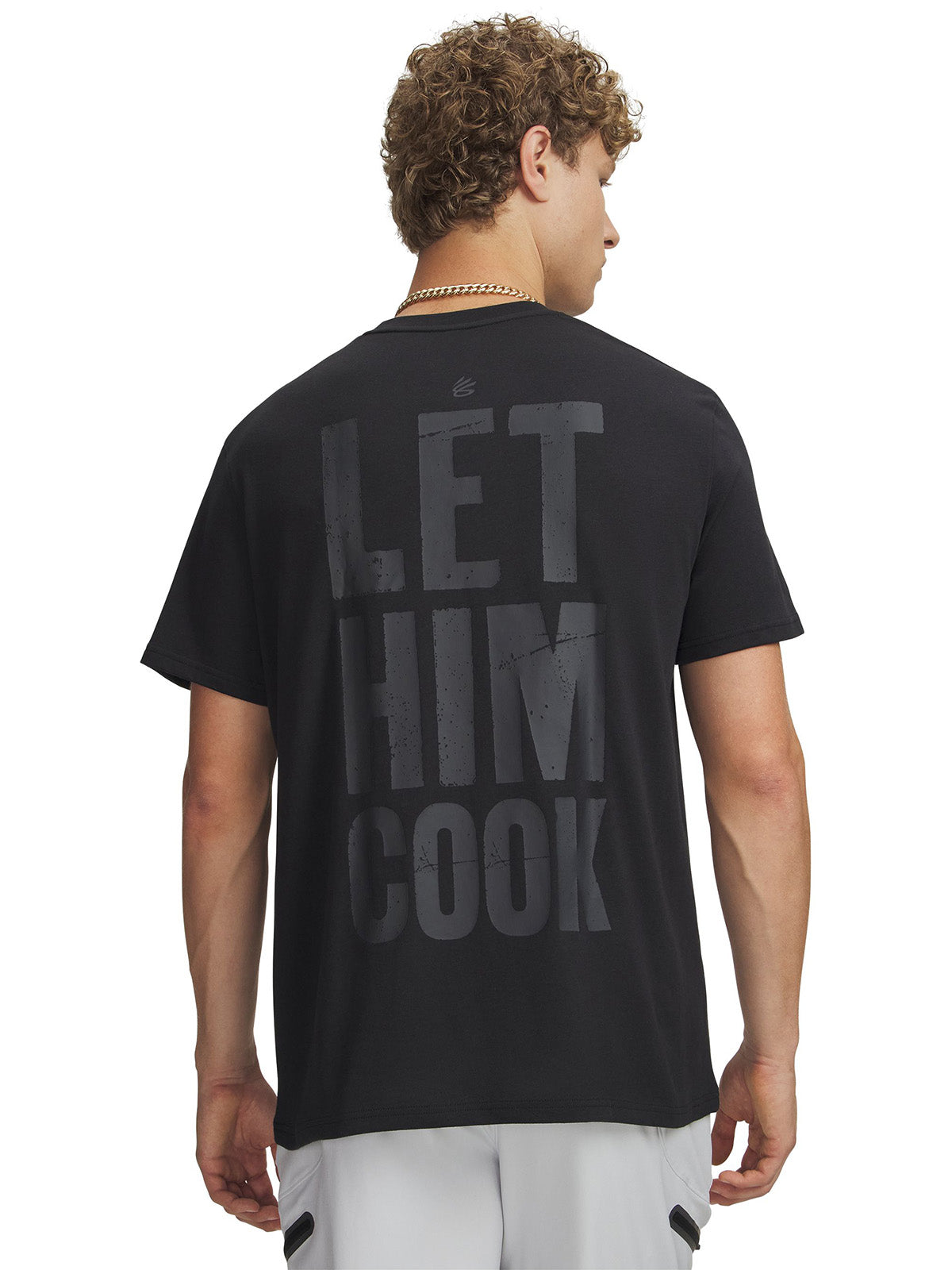 UA Curry Let Him Cook Polera Manga Corta negra para hombre