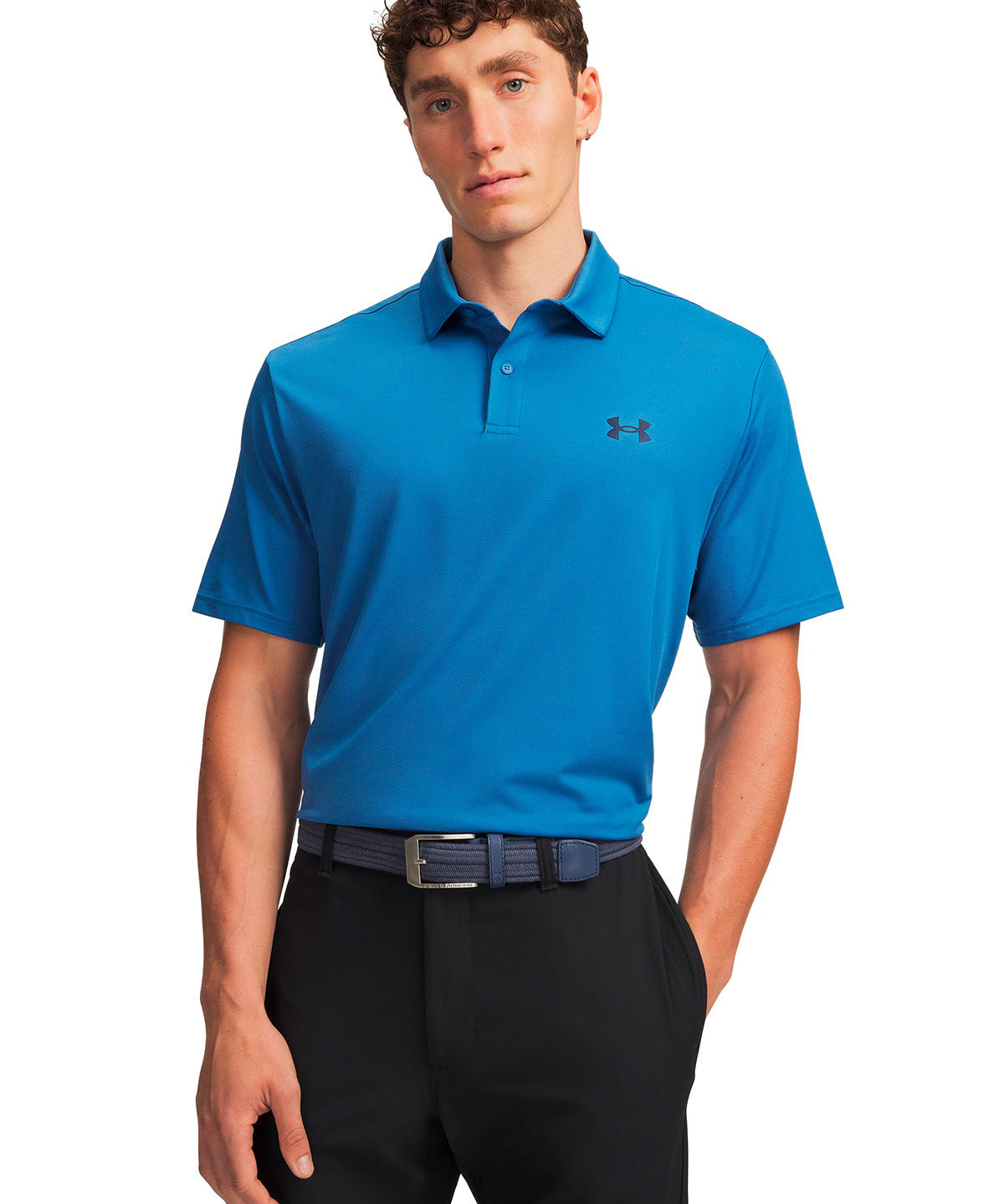 Polera manga corta UA Matchplay azul para hombre