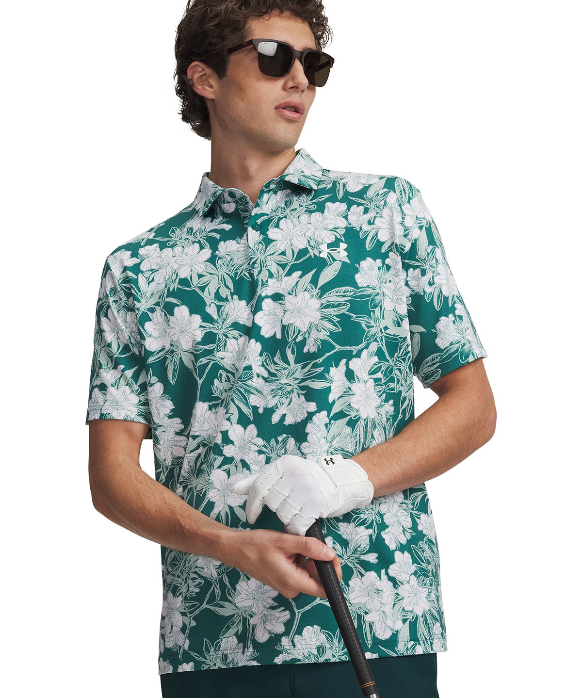 UA Matchplay Printed Polo Polera Manga Corta verde para hombre