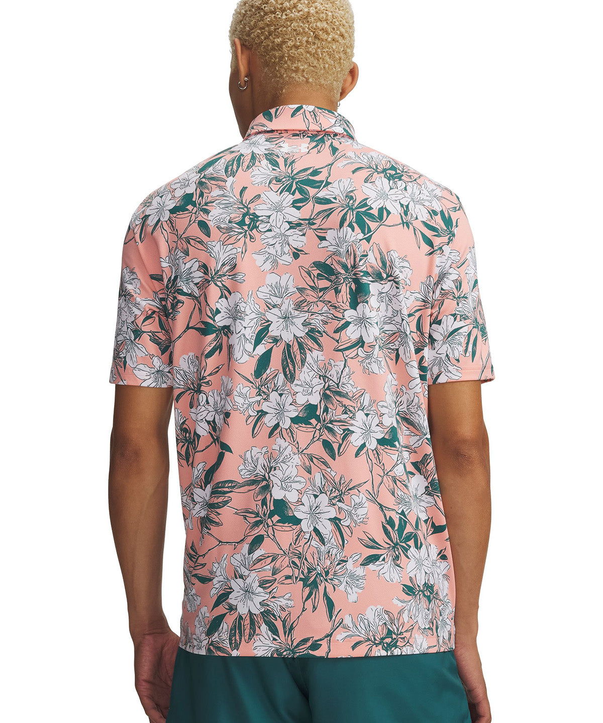 UA Matchplay Printed Polo Polera Manga Corta rosado para hombre