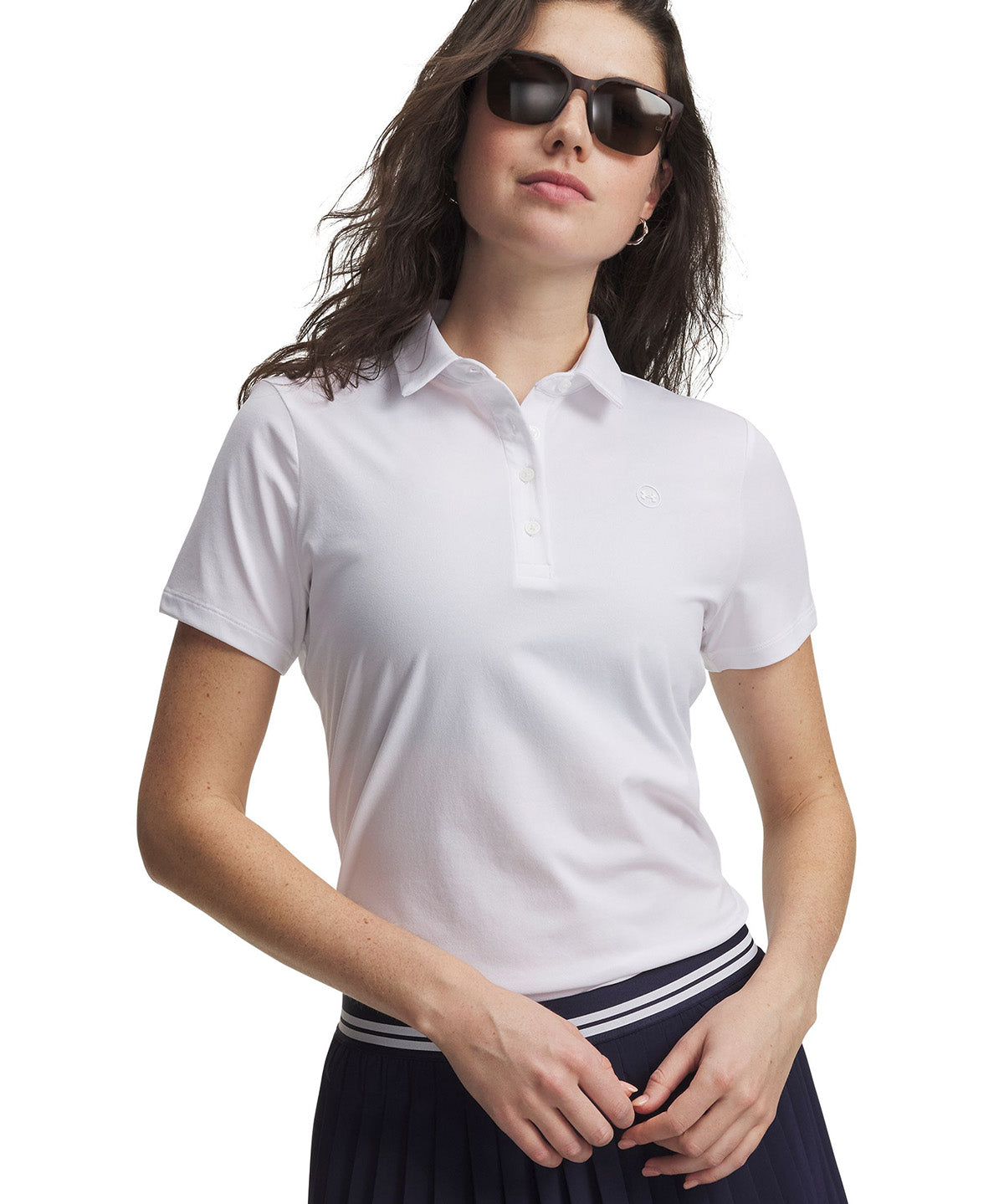 Polera manga corta UA ArmourDry blanca para mujer