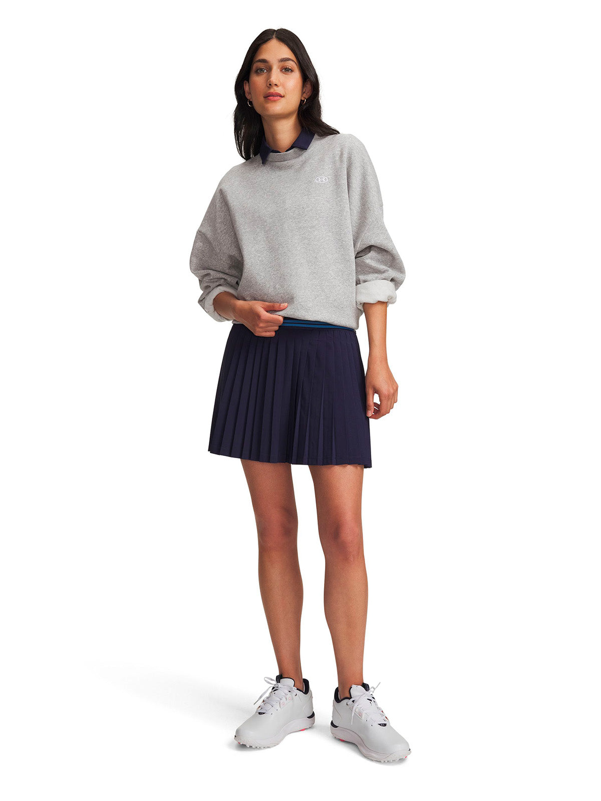 Falda UA Drive Pleated Skort azul marino para mujer