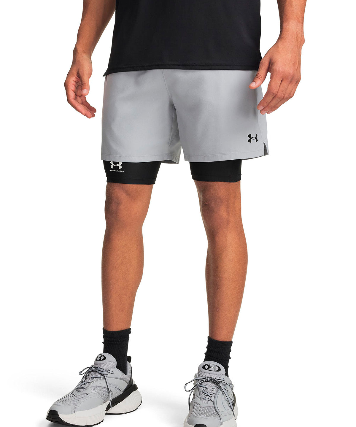 Short UA Vanish Woven 2.0 6" gris para hombre