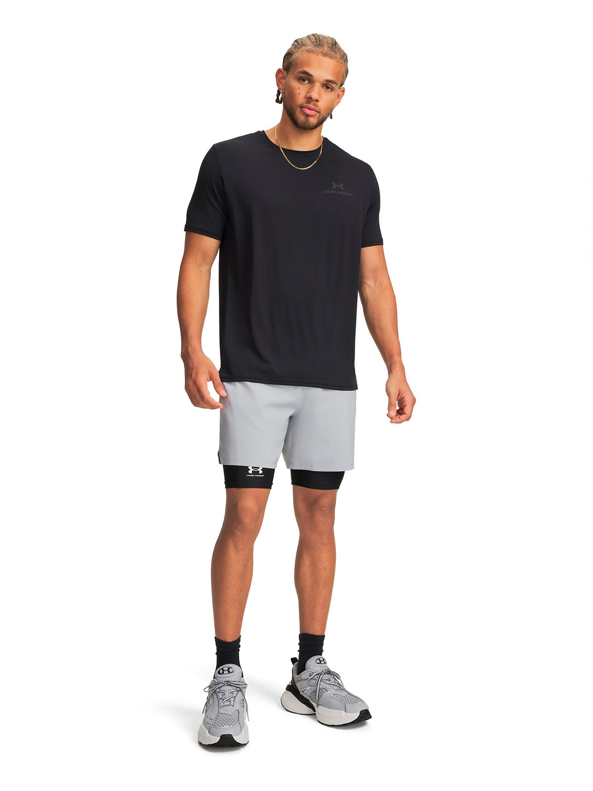 Short UA Vanish Woven 2.0 6" gris para hombre