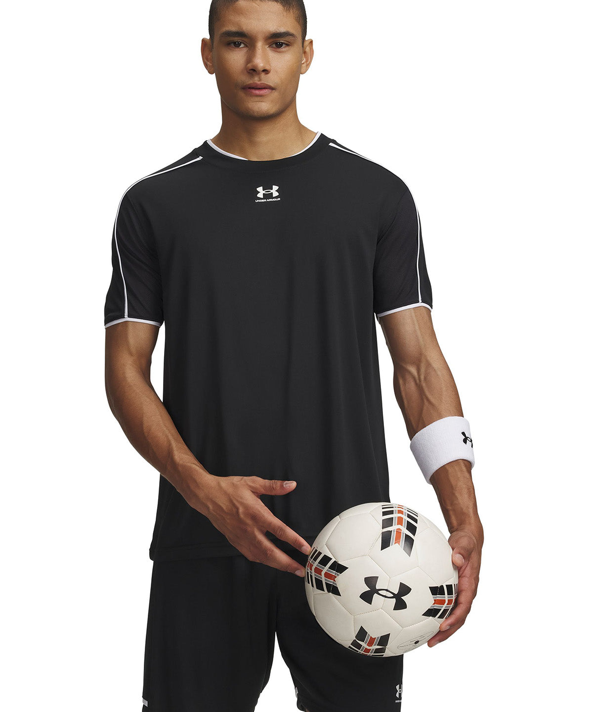 Polera manga corta UA Challenger Train negra para hombre