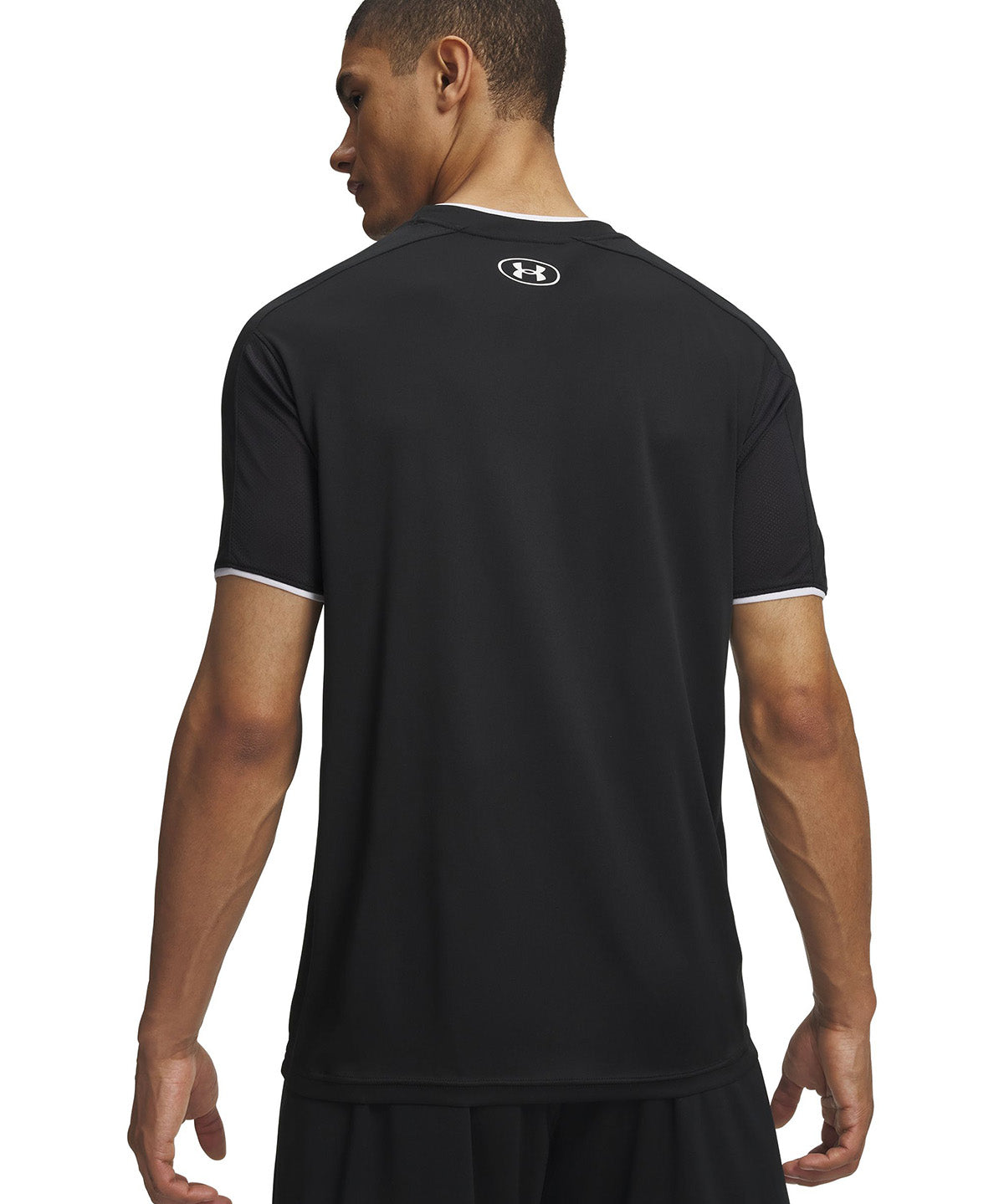Polera manga corta UA Challenger Train negra para hombre