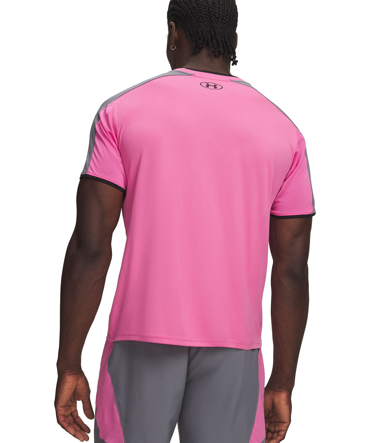 Polera manga corta UA Challenger Train rosada para hombre