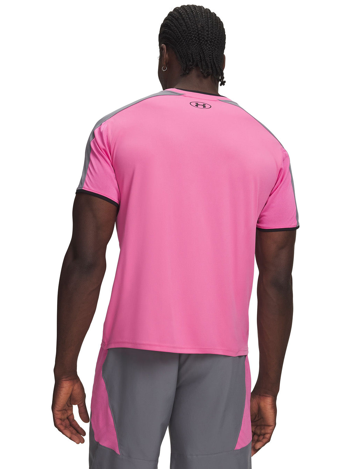 Polera manga corta UA Challenger Train rosada para hombre
