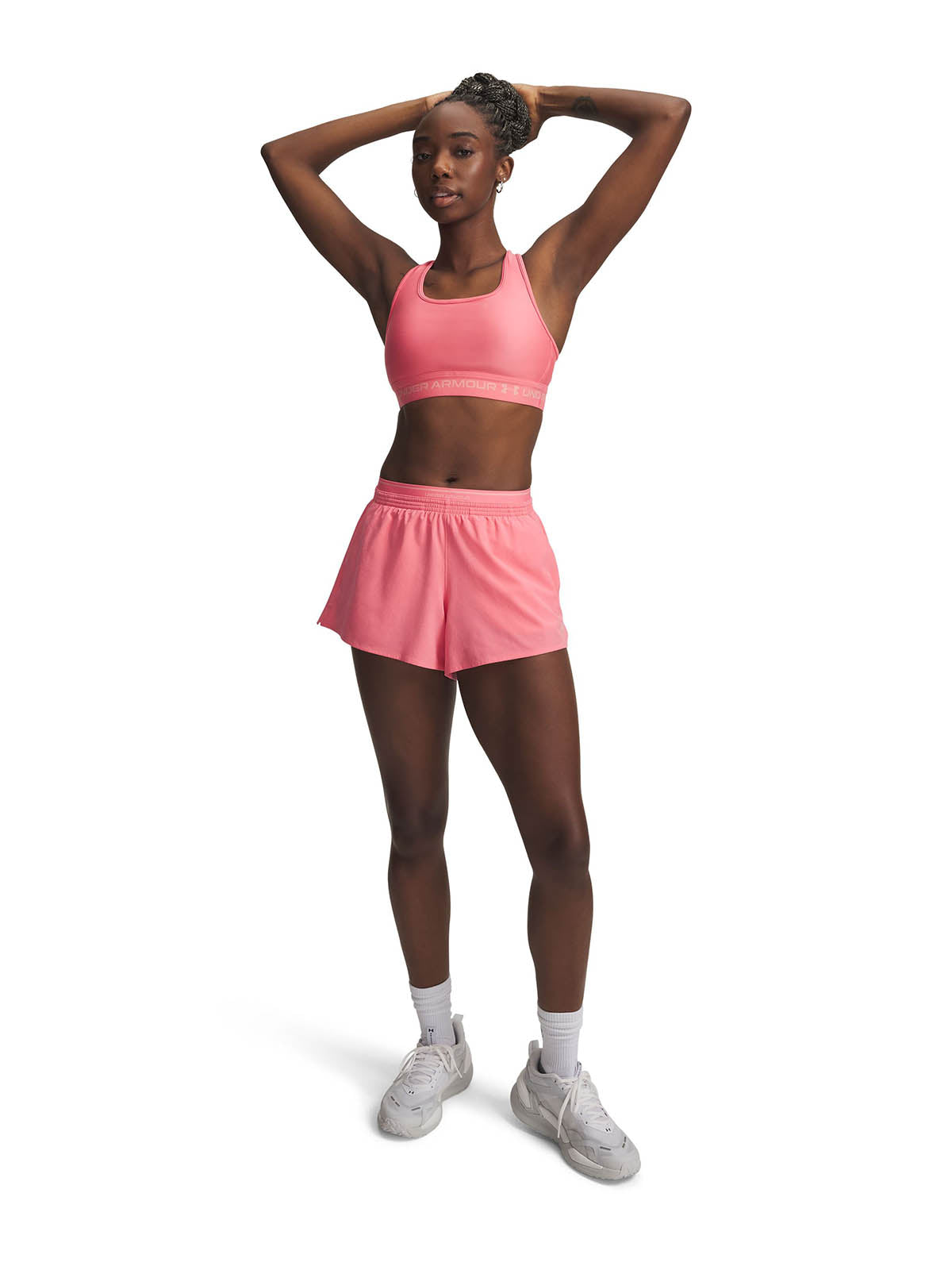 UA Vanish Woven 3" Shorts rosado para mujer