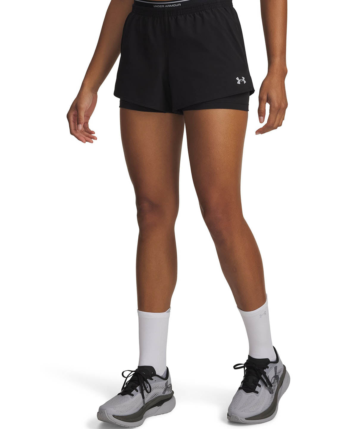 UA Vanish Woven 2 en 1 Shorts negro para mujer