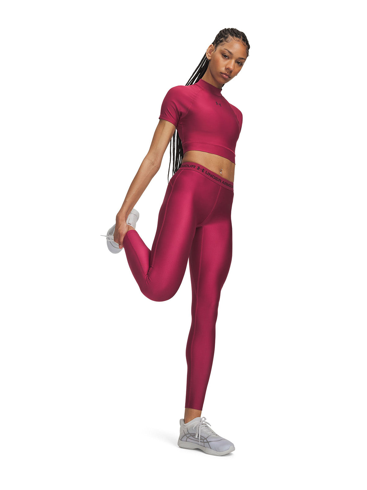 Calza UA HeatGear roja para mujer