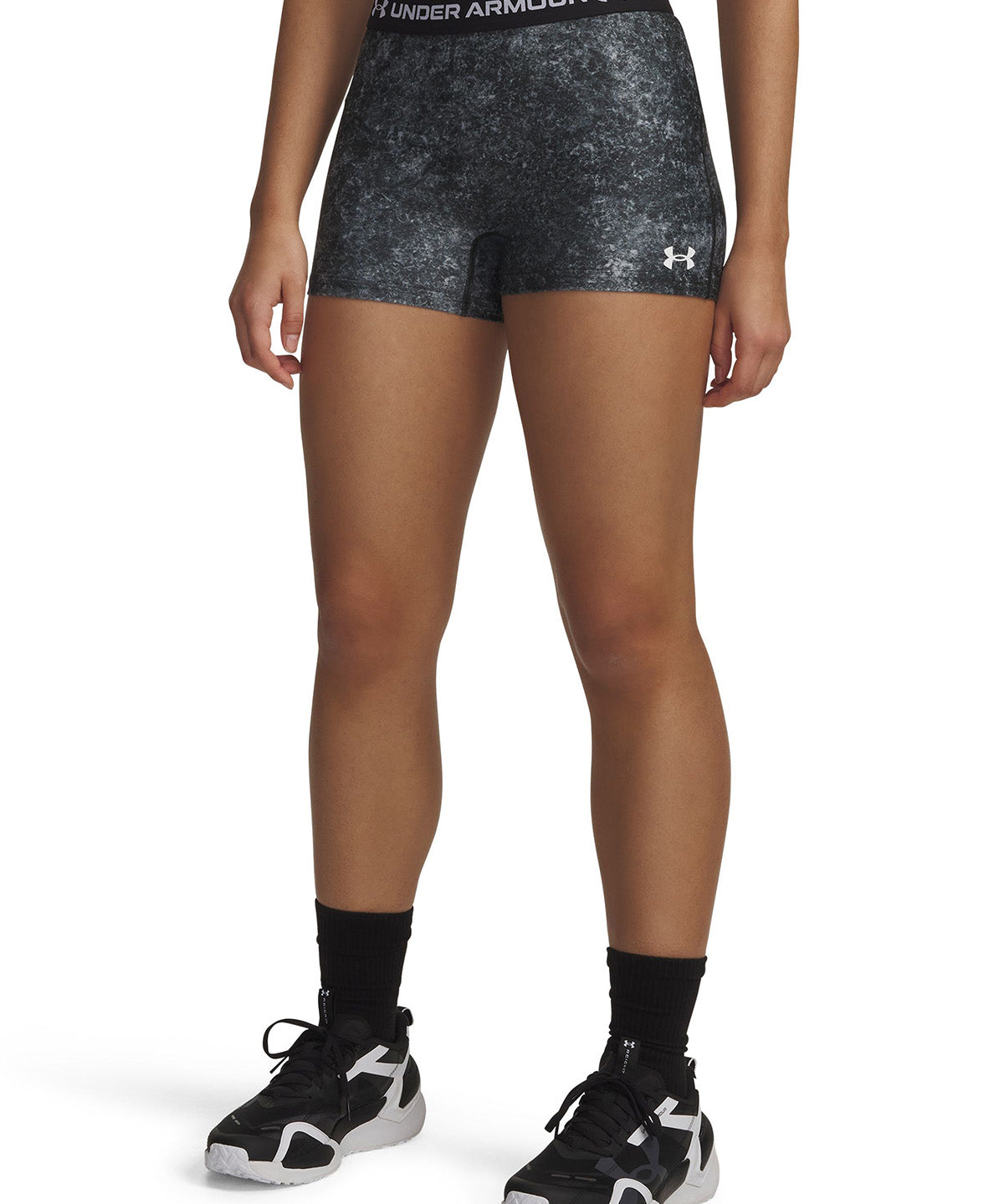UA HeatGear Print Shorty Calza negro para mujer