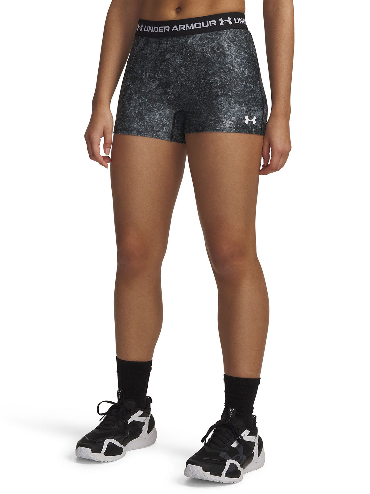UA HeatGear Print Shorty Calza negro para mujer