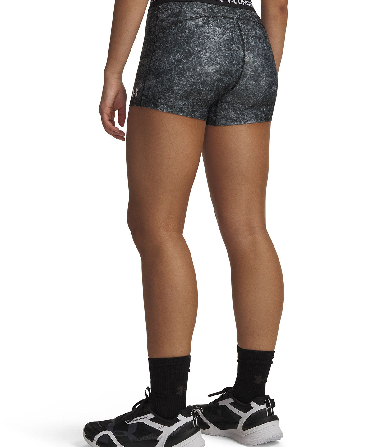 UA HeatGear Print Shorty Calza negro para mujer