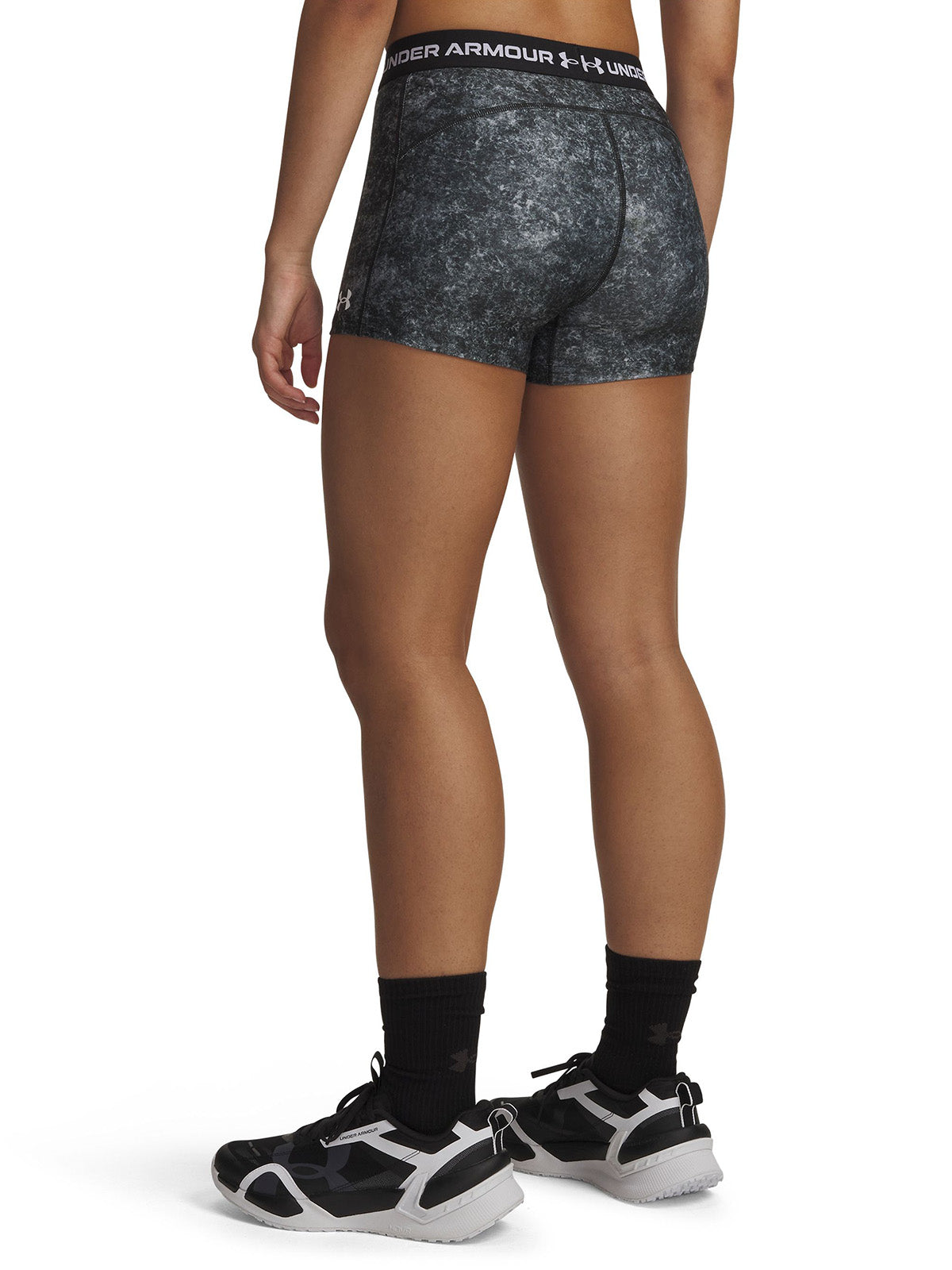 UA HeatGear Print Shorty Calza negro para mujer