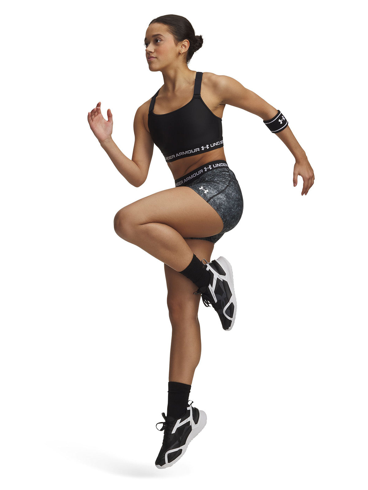 UA HeatGear Print Shorty Calza negro para mujer