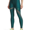 UA HeatGear Mesh Leggings Calza verde para mujer
