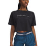 UA W Wordmark Crop SS Polera Sin Mangas negro para mujer