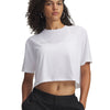 UA W Wordmark Crop SS Polera Sin Mangas blanco para mujer