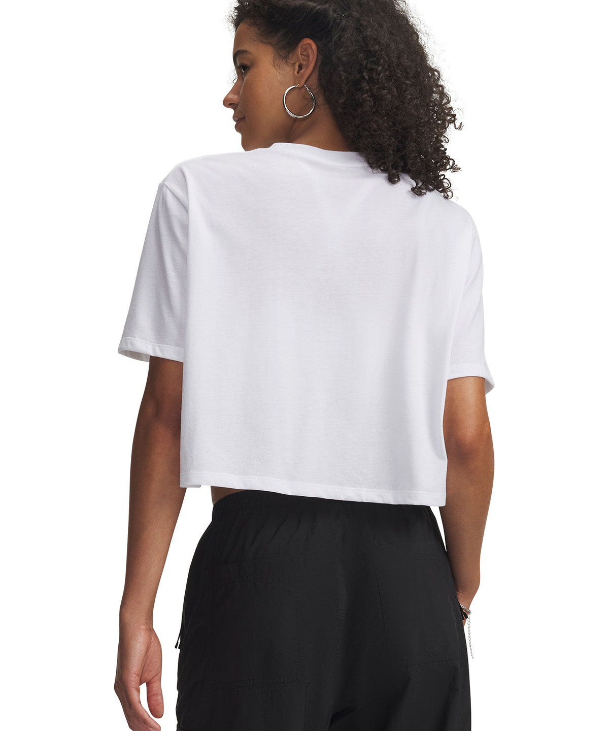 UA W Wordmark Crop SS Polera Sin Mangas blanco para mujer