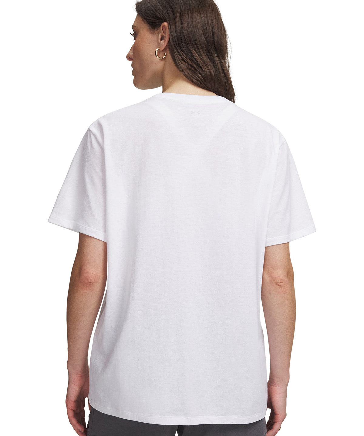 UA W Oversized Script SS Polera Manga Corta blanca para mujer