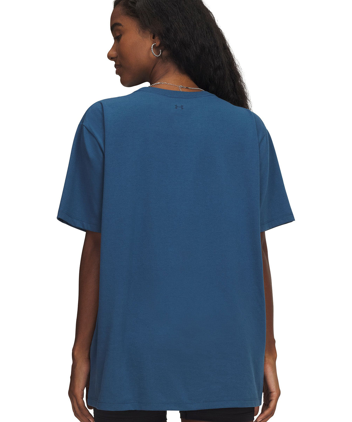 UA W Oversized Script SS Polera Manga Corta azul para mujer