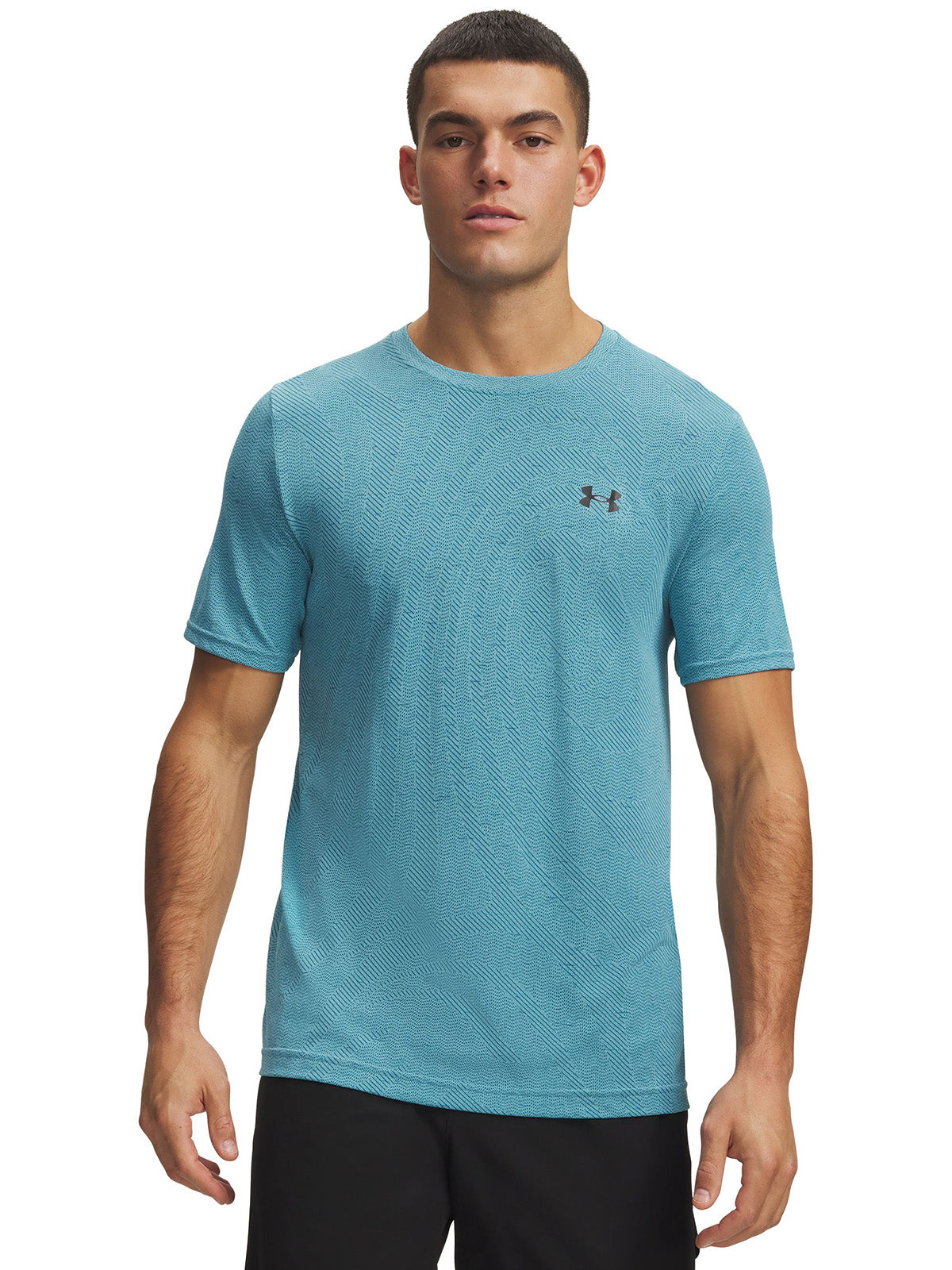 UA Vanish Seamless Novelty SS Polera Manga Corta azul para hombre