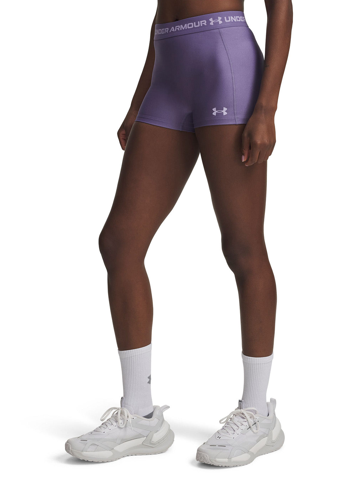 UA HeatGear Shorty Calza morado para mujer