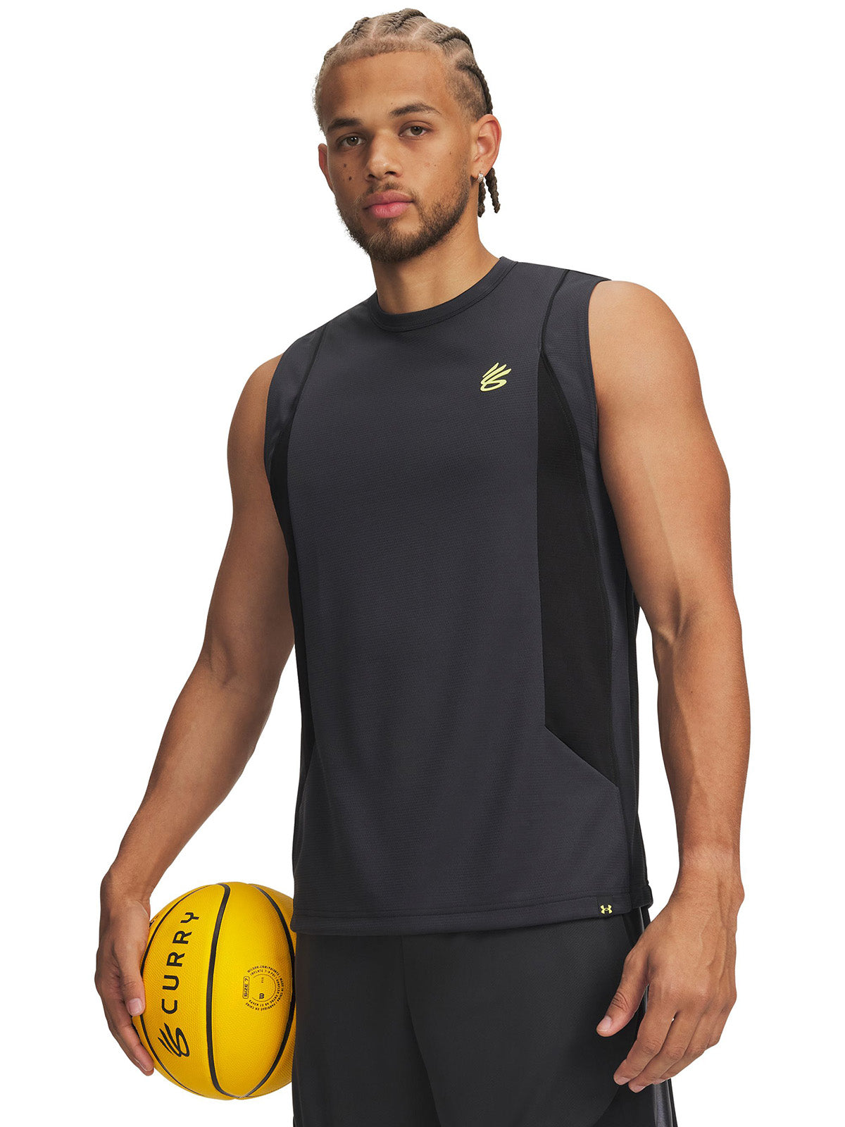 UA Curry Training Tank Polera Sin Mangas gris para hombre