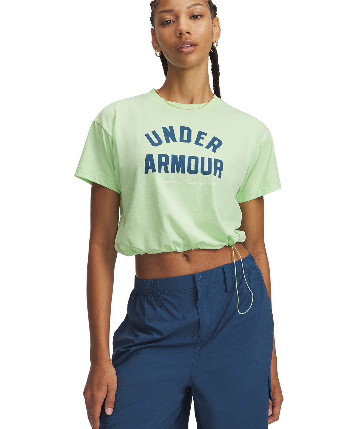 UA Bungee Hem Polera Manga Corta verde para mujer