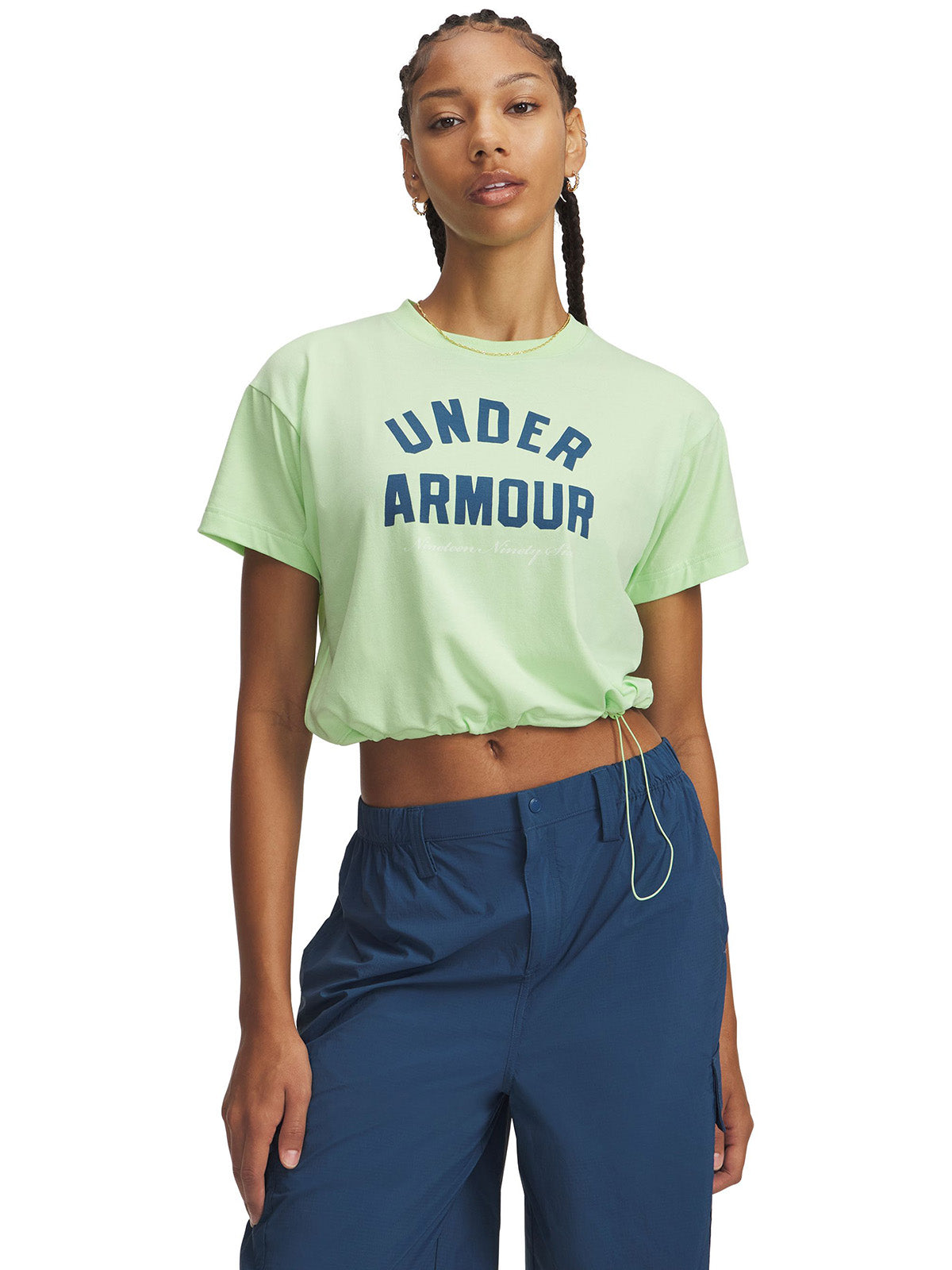 UA Bungee Hem Polera Manga Corta verde para mujer