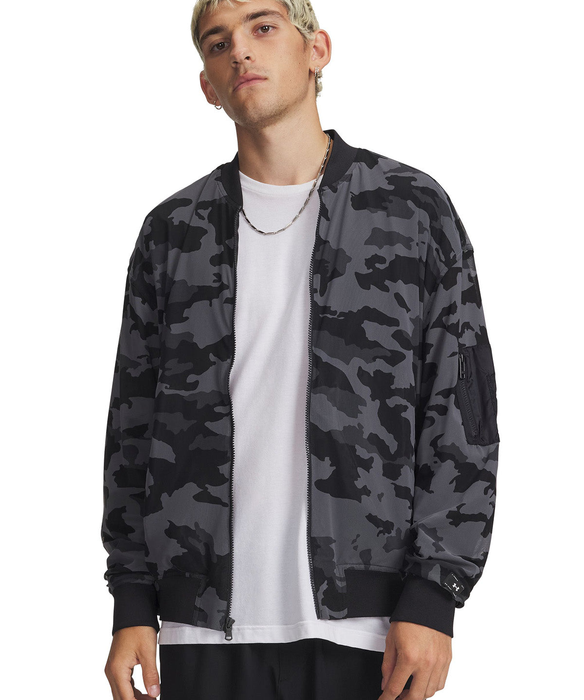 UA SU Mesh Bomber Chaqueta negro para hombre