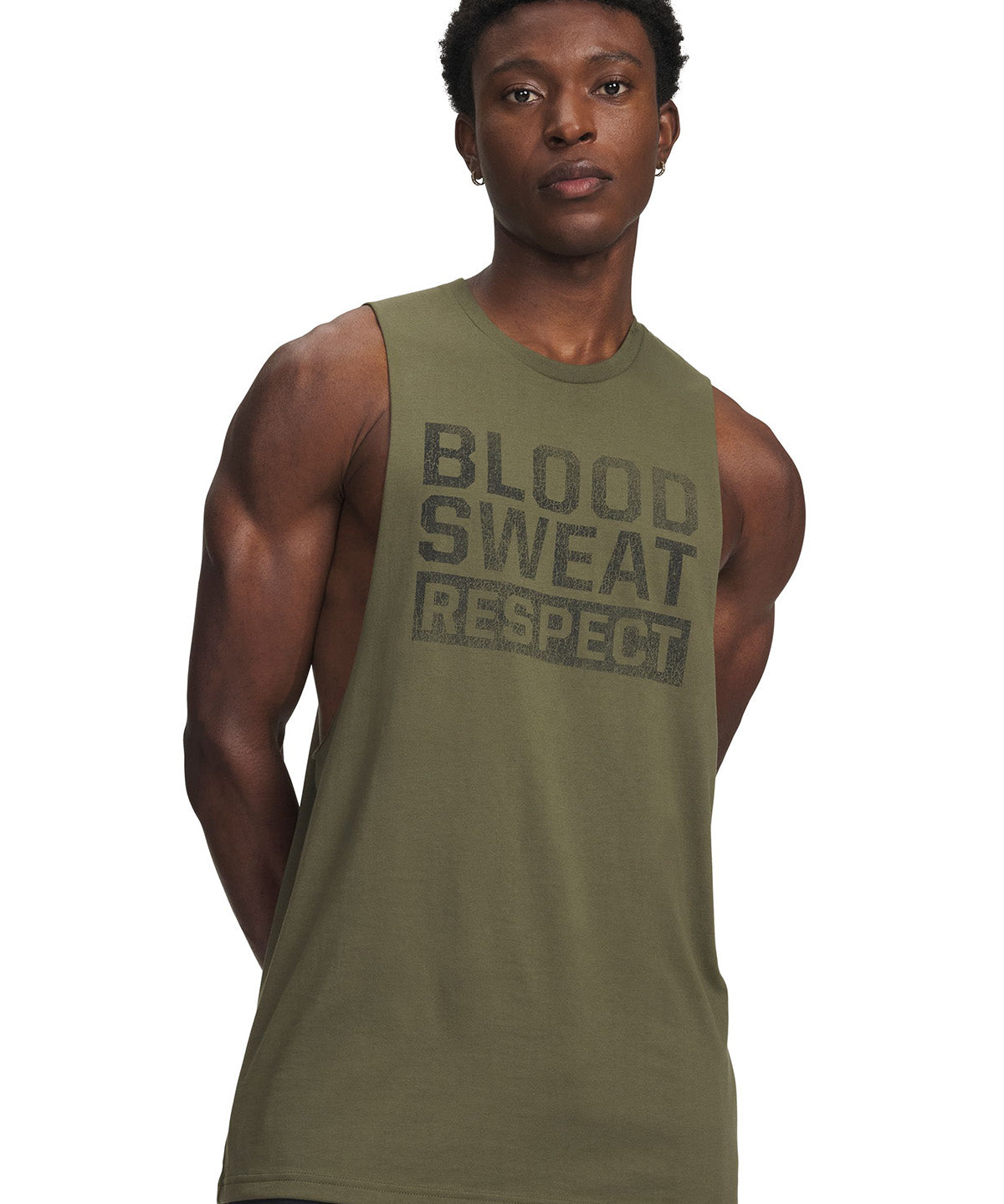 UA Project Rock BSR Polera sin mangas verde para hombre